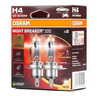 Halogenová žárovka Osram H4 12V 60/55W P43t NIGHT BREAKER 200 /2 ks