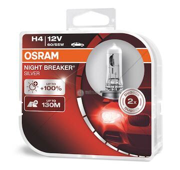 Halogenová žárovka Osram H4 12V NIGHT BREAKER SILVER +100%) /2 ks