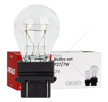 Halogenová žárovka P27/7W 12V 27/7W W2.5X16q 10ks AMiO-04513