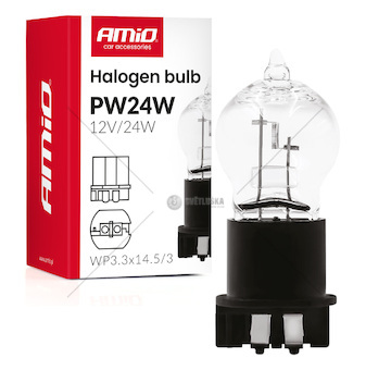 Halogenová žárovka PW24W WP3.3x14.5-3 24W 12V AMiO-04409