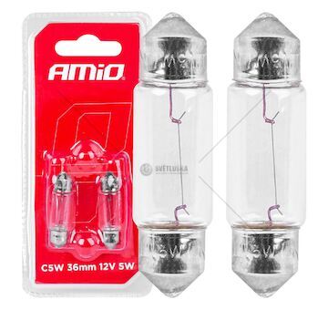 Halogenové žárovky C5W Festoon SV 8,5-8 36mm 12V 2ks blister