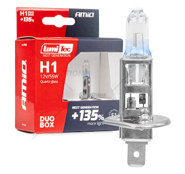 Halogenové žárovky H1 12V 55W LumiTec NEXT GENERATION +135% DUO AMiO-04402