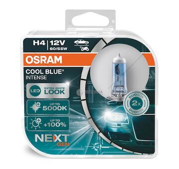 Halogenove žárovky Osram H4 12V 60/55W P43t Cool Blue NEXT GEN 5000K 2 ks