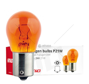 Halogénové žárovky P21W BA15s 24V 21W AMBER 10ks
