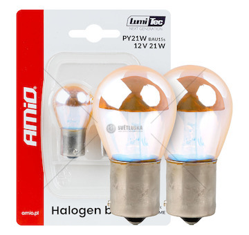 Halogenové žárovky PY21W 12V21W BAU15S Lumitec AMBER CHROME 2ks AMiO-04627