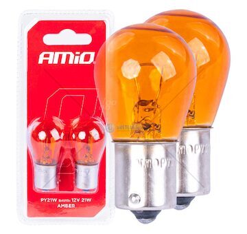 Halogenové žárovky PY21W BAU15S 12V AMBER 2ks blister