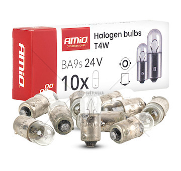 Halogenové žárovky T4W 24V 4W BA9S 10ks.AMiO-04945