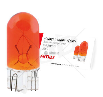 Halogénové žárovky WY5W T10 5W W2.1x9.5d AMBER 24V 10ks