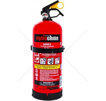 Hasící přístroj práškový A,B,C 2kg s věšákem a manometrem