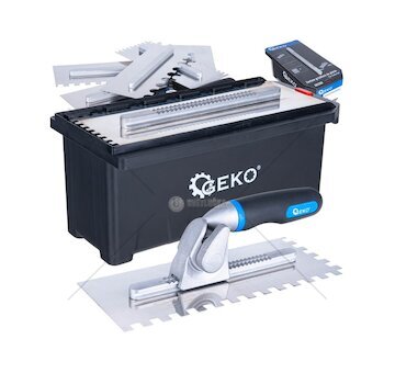 Hladítko nerez zubové 280×115 mm, sada 8 dílů - GEKO