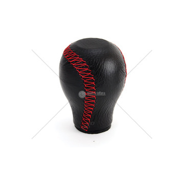 Hlavice řadicí páky kožená obyčejná červené nitě