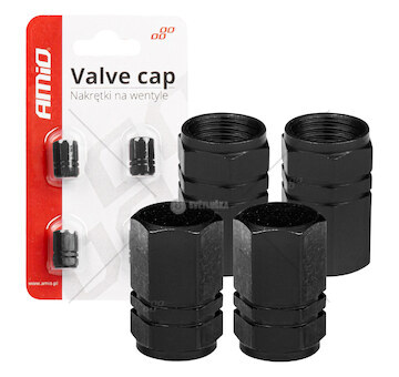 Hliníkové čepičky na ventil černé 4 ks