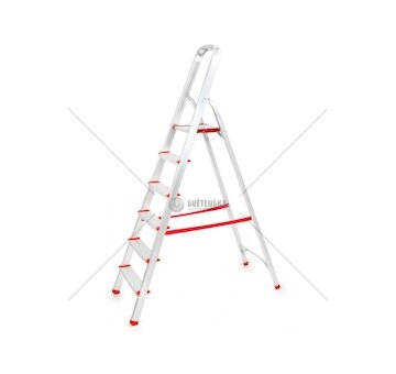 Hliníkové schůdky, 6 stupňů, skládací, jednostranné - MAR-POL