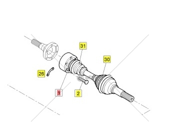 Hnací kloubová hřídel Multicar FUMO 4x4 0230029