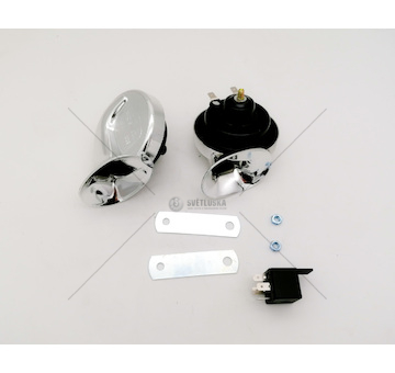 Houkačka elektrická 12V - typ slimák chrom sada 2ks