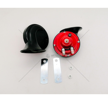 Houkačka elektrická dvoutónová 12V - typ slimák černá