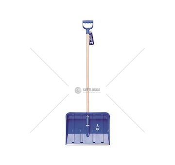 Hrablo na sníh ALPIN 2 A modrá, 37,5x49cm, dřevěná násada