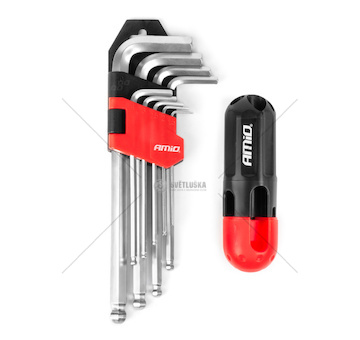 Imbusové klíče z CRV oceli 9ks AMiO-04302