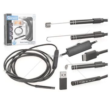 Inspekční kamera, endoskop 5,5 mm, 2 m, USB C / USB 2.0 GEKO