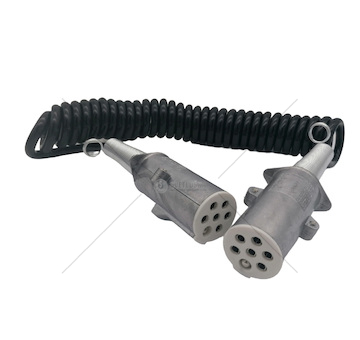 Kabel elektr. 24V/7 propojovací spirálový s koncovkami kov  4,5m