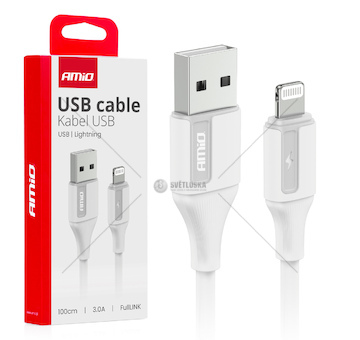 Kabel na nabíjení USB-A iPhone 3A 100cm FullLINK AMiO-03919