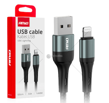 Kabel na nabíjení USB-A nabíjení iPhone 3A 100cm FullLINK AMiO-03913