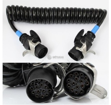 Kabel propojovací 15pin 24v abs/adr spirálový 4m s koncovkou 0264118_A