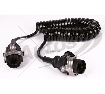 Kabel propojovací  7pin 24v abs/ebs/adr spirálový 4,5m s koncovkami  0041878_A