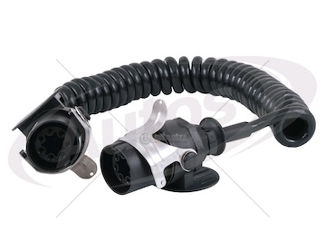 Kabel propojovací  7pin 24v abs/ebs/adr spirálový 4,5m s koncovkami 0045610_A