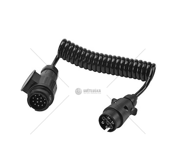 Kabel spirálový 1.5m, 13 pólů zástrčka / 7 pólů zástrčka