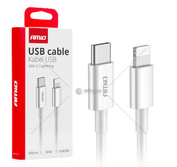 Kabel 'USB-C na Lightning 20W 100cm FullLINK AMIO-03898