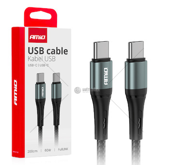 Kabel 'USB-C na USB-C 60W 200cm FullLINK AMIO-03915