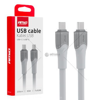 Kabel USB-C TO TYP-C 60W 300cm FullLINK model X111 AMiO-04293