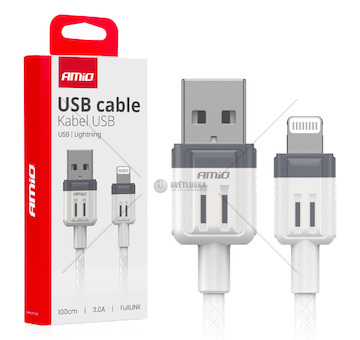 Kabel USB pro nabíjení 3A 100cm FullLINK AMiO-03907