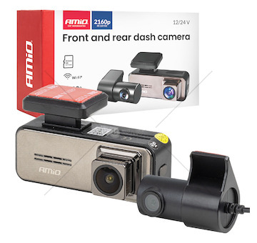 Kamera do auta se zadní kamerou 4K + 2K WLAN 512 GB WIFI UHD AMIO-04801