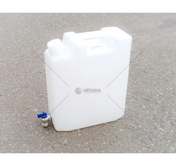 Kanystr 10L plastový průhledný s kovovým kohoutem 049