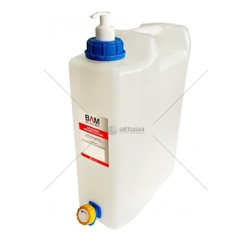 Kanystr na vodu 20L AQUABAM s horním kohoutem na vodu B4 - mýdlenka, na pitnou vodu