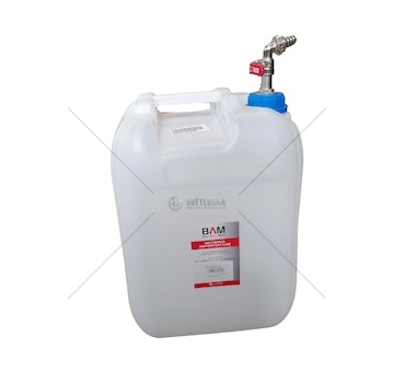 Kanystr na vodu 20L bílý kohout horní z uzávěru