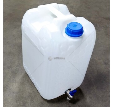 Kanystr na vodu 20L bílý kohout spodní