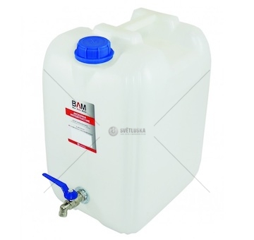 Kanystr na vodu 20L bílý kohout spodní M-2
