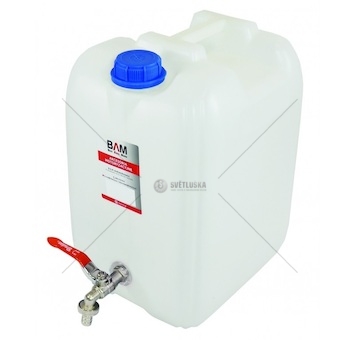 Kanystr na vodu 20L bílý kohout spodní M-3