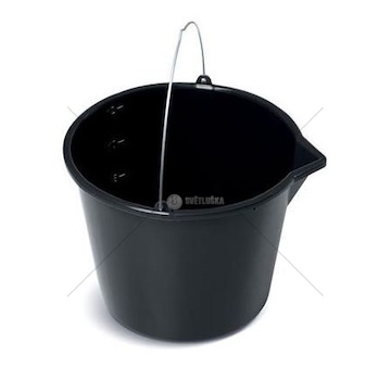 Kbelík 12L černý s nálevkou KBU12L-S411