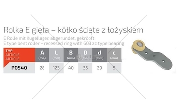 Kladka bočnice FI35 s ohnutým upevněním  P0540
