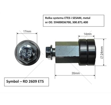 Kladka bočnice SESAM dvojitá FI24 DL.35MM  RD2609ETS