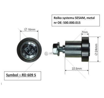 Kladka bočnice SESAM krátká  RD609S