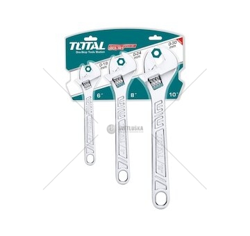Klíč nastavitelný, sada 3ks, carbon steel TOTAL