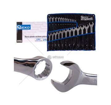 Klíče očkoploché 6-36mm, CrV, sada 25ks GEKO