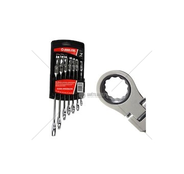 Klíče očkoploché, ráčnové s kloubem 7ks 8-19mm MAR-POL