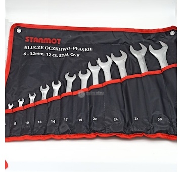 Klíče očkoploché SADA profi 6-32mm 12ks CrV textilní obal