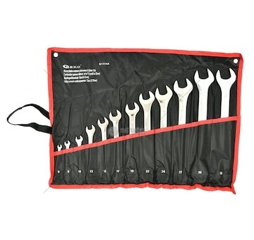 Klíče očkové-otevřené 12ks, 6-32mm, CrV, skládací obal GEKO